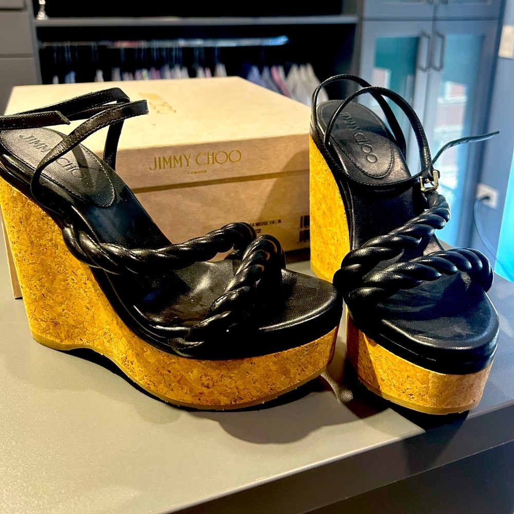 Jimmy choo Diosa wedges (130) size 6 NWT